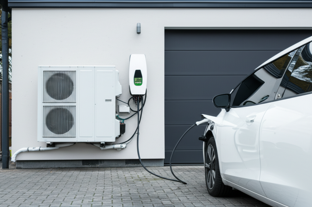 E-Ladestation & Wärmepumpe